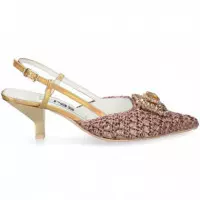 sin Talon Aplique Rafia Platino  RAS