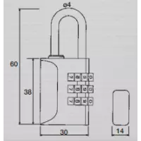 Candado 32mm Tsa Combin - Modelo 24