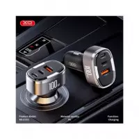 XO Cargador Coche Usb-c 45W + Usb-l 25W + Usb-a 30W Total 100W Negro XO-CC61