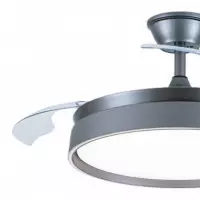 Ventilador de Techo Plata con Luz Led-aspas Retractiles 42" LARRYHOUSE 30W