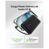 BELKIN Bateria Externa 10000MAH con Cable Tipo BPB021HQBK Negro