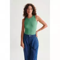 Camisetas Mujer Top 24COLOURS Canalé Verde 41127