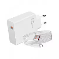XIAOMI Cargador Red por USB + Cable Datos Tipo C a USB 67W Blanco MDY-12-H