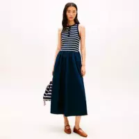 Vestido Maxi sin Mangas con Botones Dorados  TOMMY HILFIGER