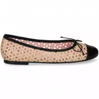 Bailarina Calada Piel Negro+beige  PRETTY BALLERINAS