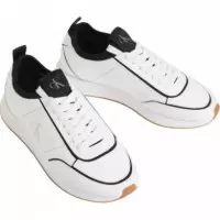 Retro Runnr Sock Patch Lth Bright White/  CALVIN KLEIN