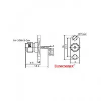 EUROCONNEX Sma Hembra Chasis Amarillo Dorado 3661