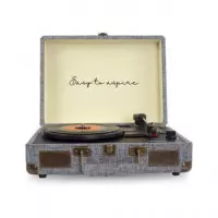 PRIXTON Tocadisco Grabador con Bluetooth/usb/fm/tf VC400 Fabric Tela Gris