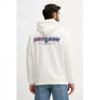 Sudadera TOMMY JEANS Blanco Crema Logo Estampado Pb
