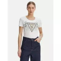 Ss Cn Flower Triangle Tee Pure White  GUESS