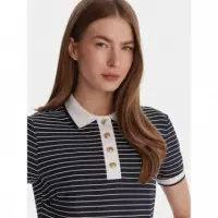Ss Polo Nk Alphonsine Striped Blackened  GUESS