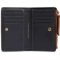 Th Script Leather Bifold Cognac  TOMMY HILFIGER