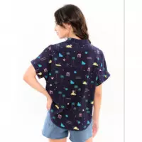 Blusas y Camisas Camisa BEHULAH Sandal Palmeras Azul Marino