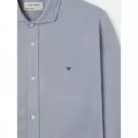 Camisas Camisa SILBON Sport Lino Azul Gris