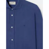 Camisas Camisa SILBON Sport Lino Azul Marino