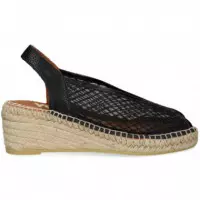 Abierto Punta y Talon Rejilla Negro  VIGUERA