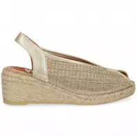 Abierto Punta y Talon Textil Beige  VIGUERA