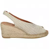 Abierto Punta y Talon Textil Plata  VIGUERA