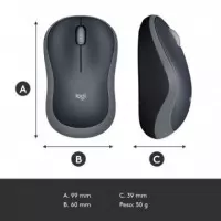RATON LOGITECH WIRELESS OPTICAL M185 NEGRO-GRIS P