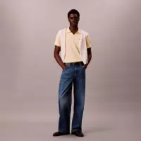 Polo de Piqué de Algodón con Cuello Abierto  CALVIN KLEIN