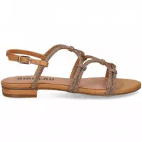 Sandalia Tiras Unidas Strass+camel  BIBI LOU