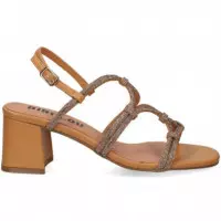 Sandalia Tiras Unidas Strass+camel  BIBI LOU
