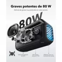Altavoz BLUETOOTH ANKER Soundcore Boom 2 80W IPX7 con Bassup y Luces Led Negro