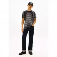 TJM REG STRIPE SS TEE EXT BLACK STRIPE