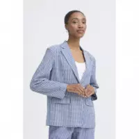 Chaquetas Mujer Blazer ICHI Jilma Sodalite Blue / White Check