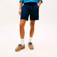 Pantalón Corto Amplio con Lino y Logo  TOMMY HILFIGER