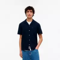 Camisa de manga corta en mezcla de lino