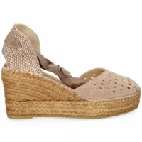 ALPARGATA CUÑA ANTE PICADO BEIGE