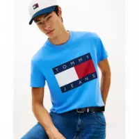 TJM REG BIG FLAG SS TEE EXT BLUE TWILIGH