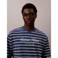 Ss Stripe Casual Pique Calvin te Dark de  CALVIN KLEIN