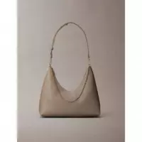 EMBLEM HW PEBBLE SHOULDER BAG DESERT TAU