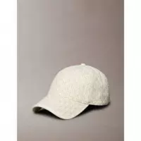 EMBLEM PRINT W LEATHER PATCH CAP LILY WH