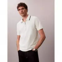 SS TIPPED ZIP PIQUE POLO TOFU