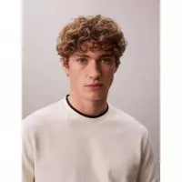 SS TIPPED PIQUE CREWNK TEE TOFU