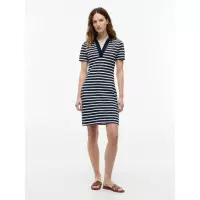 SLIM OPEN NK POLO DRESS SS BRETON STRIPE
