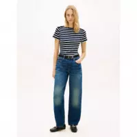 GOLD BUTTON SLIM SS TEE BRETON STRIPE DA