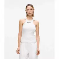 Klj Ribbed Logo  Tank White  KARL LAGERFELD