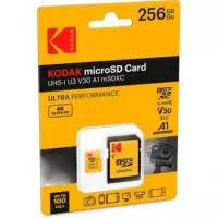 KODAK Tarjeta Memoria Micro Sdxc 256GB con Adaptador Uhs-i V30 A1 4K Ultra HD