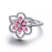 PANDORA Anillo Cóctel en Plata de Primera Ley Flor Doble 194577C01