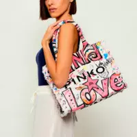 BOLSO BEACH SHOPPER CANVAS STAMPA