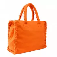 Bolso shopper logotipo y detalles deshilachados