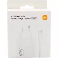 Cargador USB XIAOMI 67W Hypercharge Combo + Cable (usb A-c) Blanco