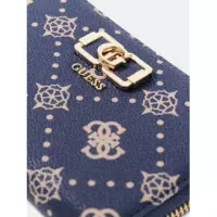 Emelie Logo Slg Med Zip Around Navy Logo  GUESS