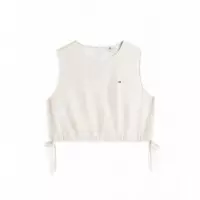 Tjw Tie Side Linen Blouse White Clay / S  TOMMY JEANS