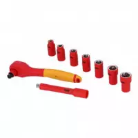 Juego Vasos 3/8" + Chicharra 1.000V PAMACON 9 Pcs