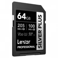 LEXAR Sd Plata Plus UHS-1 64GB V30 R205/W100MB